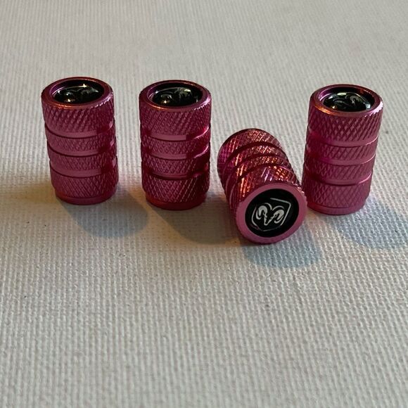 Dodge Logo Valve Stem Caps in Pink set of 4 NWT - Picture 3 of 4